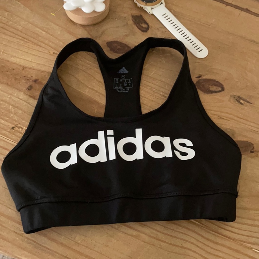 Adidas black sports bra size small